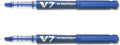Pilot V7 Hi-tecpoint Roller ball pen with Cartridge System - 2 Blue Pens, 4 cartridges