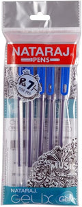Nataraj Gelix Gel Pens - Pack of 5, Blue