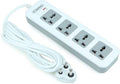 FatCherry 6A 4 Way Extension Board max Rating 1440 W Wire Length 3 Meters (White)