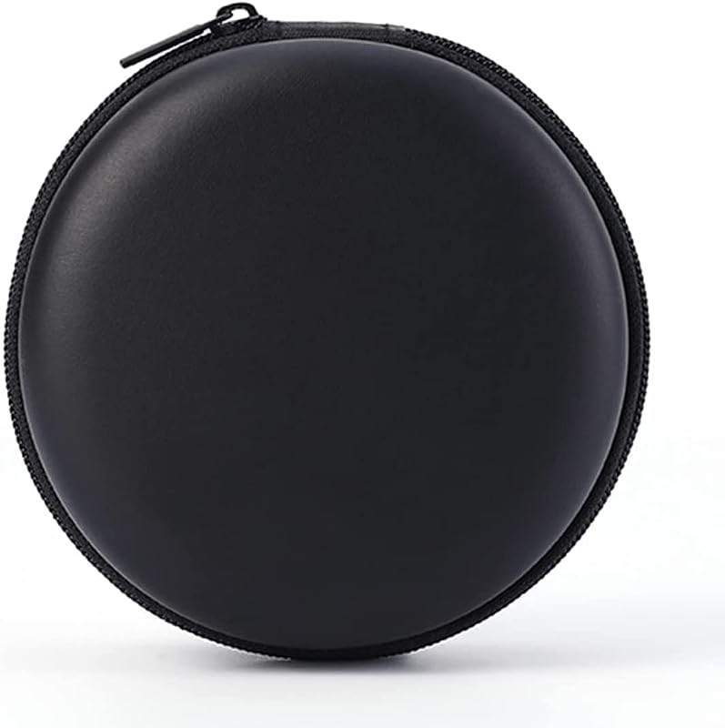 CLAVIER Polyurethane Hard Carrying Case Portable Protection Storage Bag for Earphone Headset Headphone Black