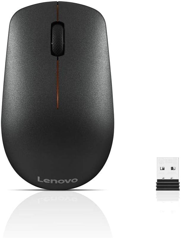 Lenovo 400 Wireless Mouse, 1200DPI Optical Sensor, 2.4GHz Wireless Nano USB, 3-Button (Left,Right,Scroll) Upto 8M Left/Rig...
