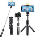 3-in-1 Bluetooth Selfie Sticks with Remote and Selfie Light Multifunctional Selfie Stick Tripod Stand Compatible with All ...
