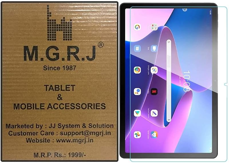 M.G.R.J® Tempered Glass Screen Protector for Lenovo Tab M10 FHD Plus 10.6 inch 3rd Gen Tablet (TB-125FU/128FU/128XU) (10.6...