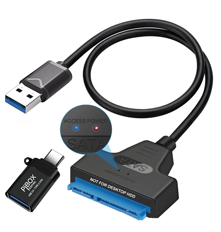 PiBOX India - USB 3.0 USB C OTG to 2.5" SATA III Hard Drive Adapter 0.5 M Long Cable w/UASP - SATA to USB 3.0 Converter fo...