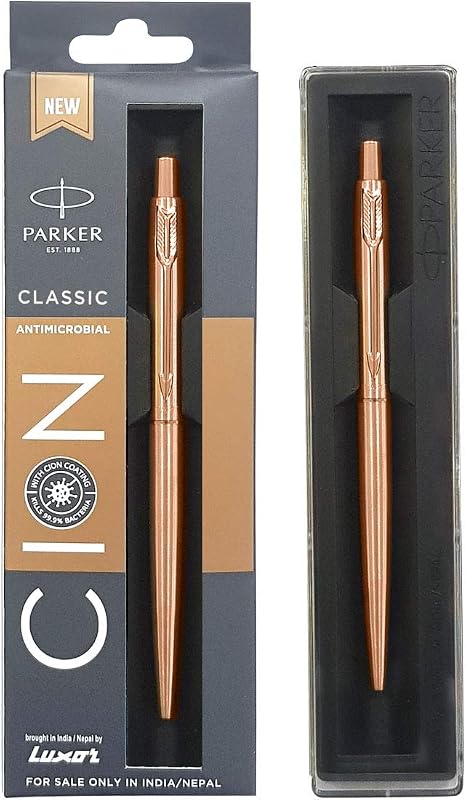 Parker Classic Anti Microbial Stainless Steel Ball Pen - CION Coated (Ink - Blue)