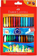 Faber-Castell Grip Erasable Crayon Set - Pack of 24 (Assorted)