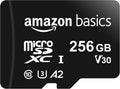 Amazon Basics 256GB microSDXC Memory Card with Full Size Adapter, 100MB/s, U3
