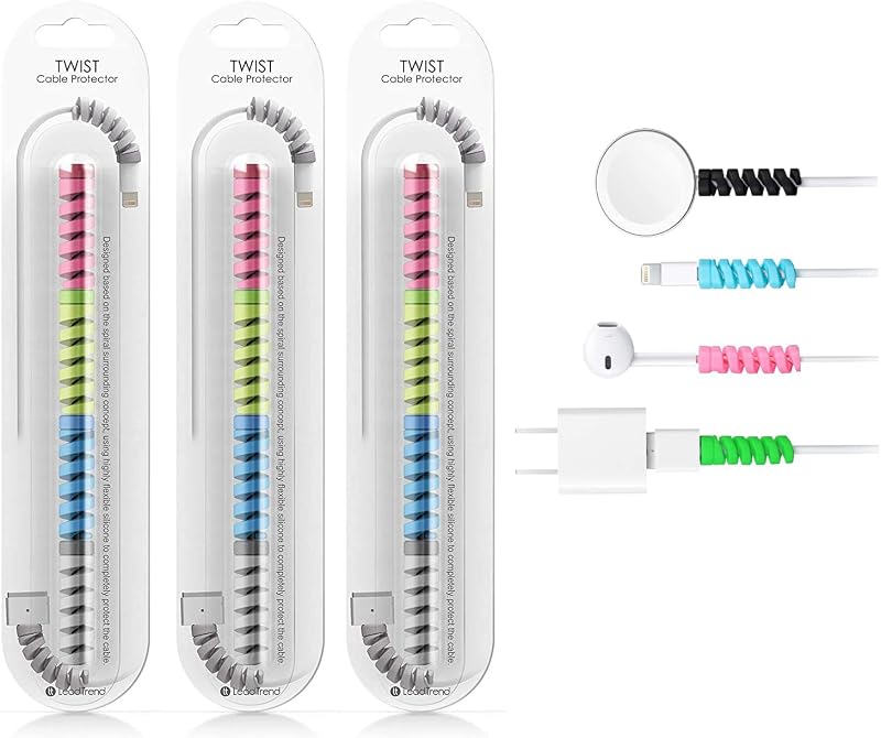 Smashtronics - Spiral Cable Protector Wire Protector for All Charging able Cover Set of 3 (12 Pieces)
