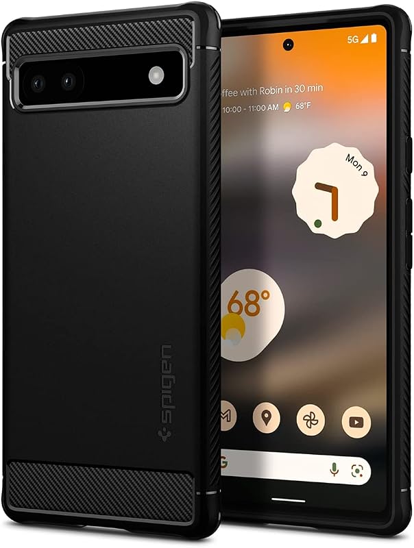 Spigen Rugged Armor Back Cover Compatible for Google Pixel 6a (TPU | Matte Black)