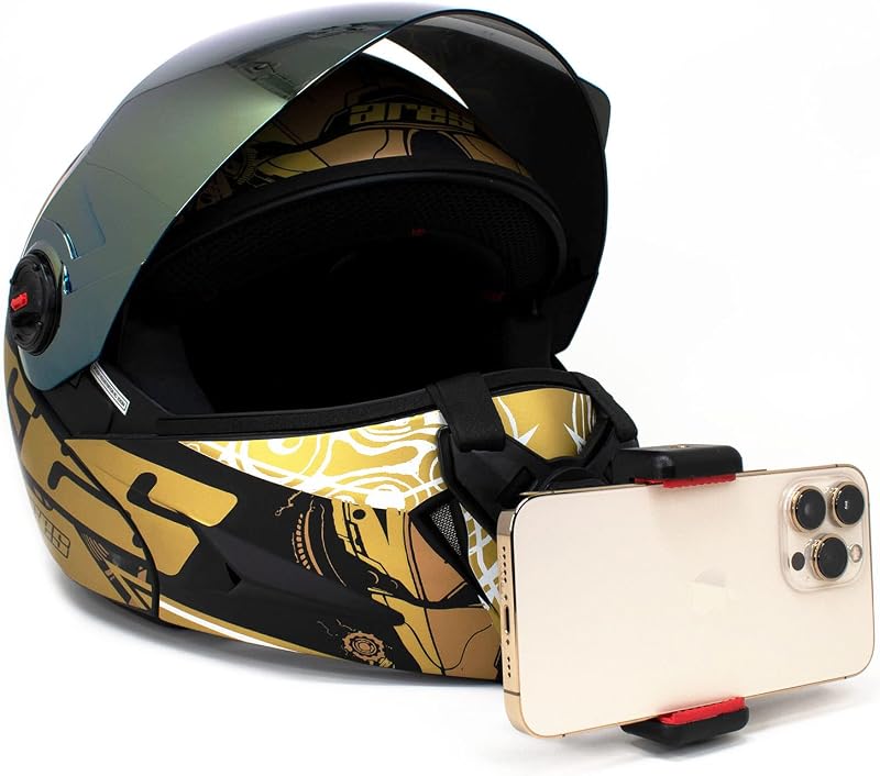 Action Pro (Made in India Helmet Chin Mount, Motorcycle Helmet Strap Compatible with GoPro Hero 11 10 9 8 7 6 5 4 3+ 3 SJC...