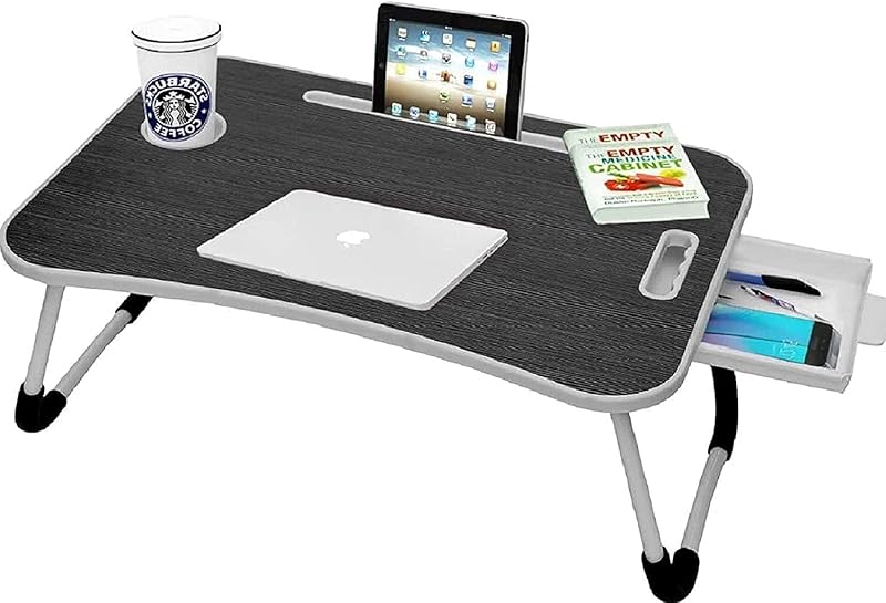 Callas Multi-Purpose Office Laptop Table Desk Organiser/Study Table/Bed Table/Foldable and Portable Wooden Desk Organiser...