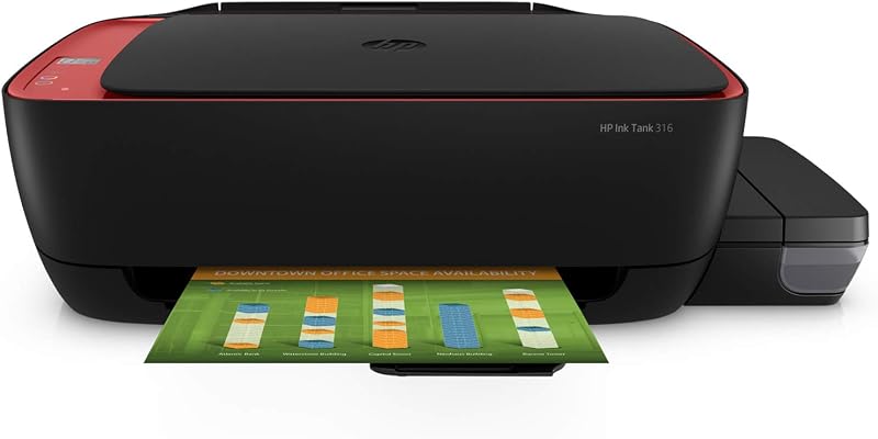 HP Ink Tank 316 All-in-one Colour Printer with Upto 7500 Black and 8000 Colour Pages Included in The Box - Print, Scan & C...