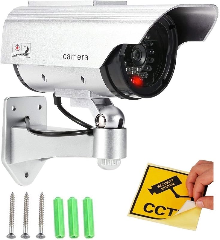 FosCadit Dummy Fake Bullet Camera with Flashing Red LED Light Dummy CCTV Security Camera for Home & Office (Pack of 1 Pcs)