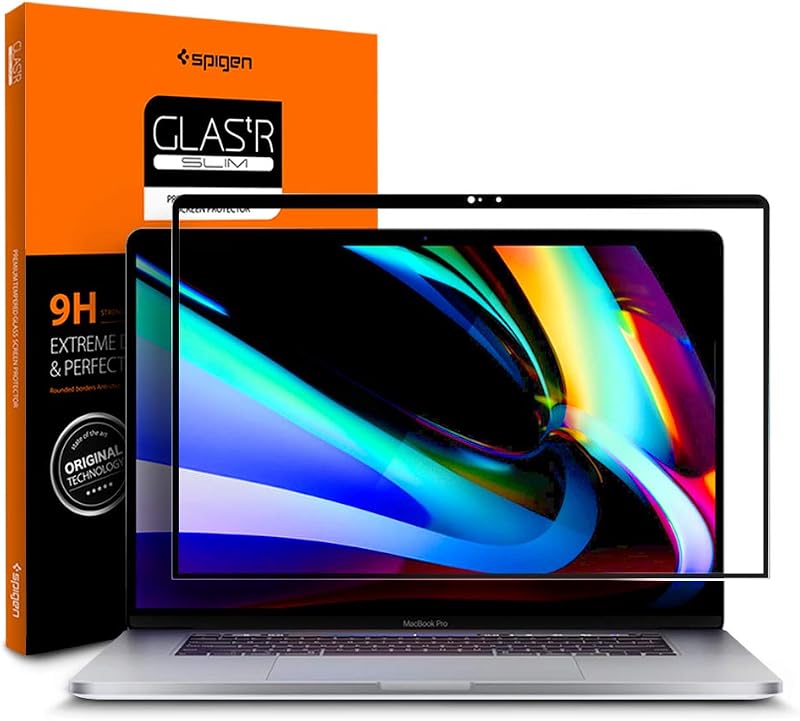 Spigen Tempered Glass Screen Protector [GlasTR Slim] Designed for MacBook Pro 13 inch (M1 / 2017-2021) / MacBook Air 13 in...