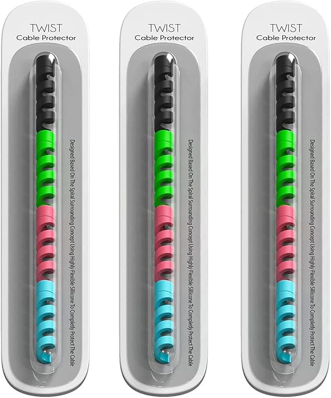Sounce Spiral Charger Cable Protector Data Cable Saver Charging Cord Protective Cable Cover Headphone MacBook Laptop Earph...