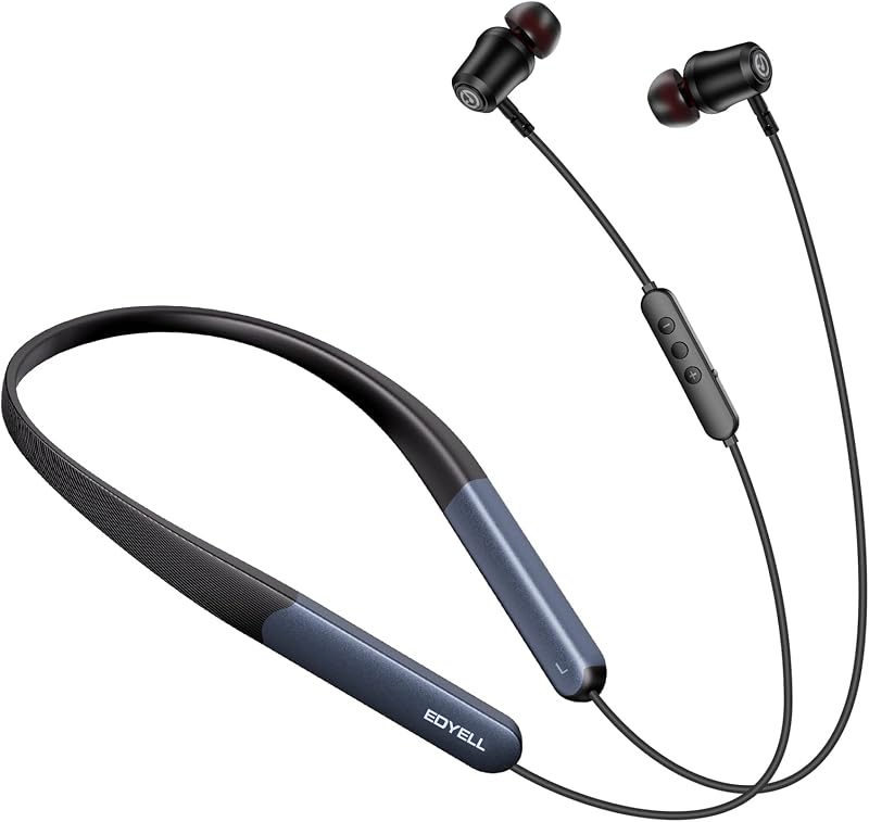 EDYELL 100 Hours Bluetooth Neckband Earphone, High-Capacity Wireless Neckband Earphones with Mic, ENC, IPX5, BT v5.2, Dual...