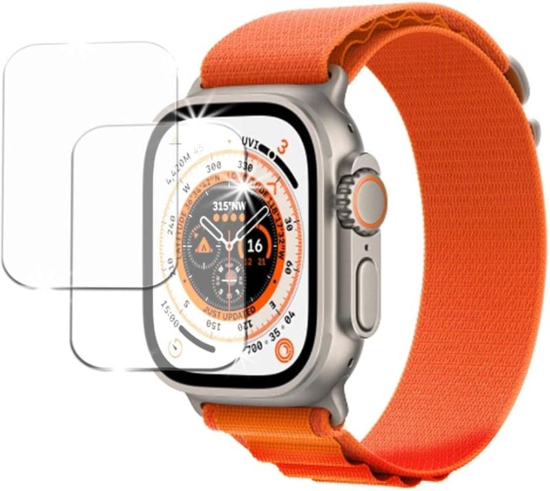 YOUTH MOBI ( Pack of 2 Tempered Glass Screen Protector For Apple Watch Ultra (49mm) With Easy Installation Kit; Transparent