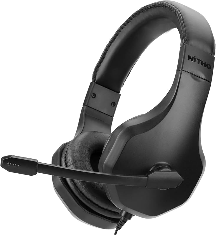 NiTHO NX120 STEREO Wired GAMING On Ear HEADSET with Foldable Microphone, Compatible with PS4/Xbox One/Switch/Phone