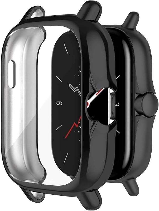 M.G.R.J® Soft & Flexible Silicone TPU Case Cover for Amazfit GTS 2 New Version (2022) / GTS 2 / GTS 2E Smart Watch (Black)