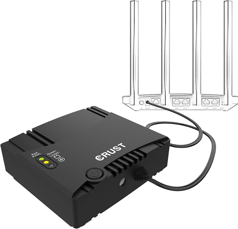CRUST Smart Mini UPS for WiFi Router and Modem. Upto 4 Hours Power Backup. Replaceable EV Grade Li-Ion Battery. Supports 9...