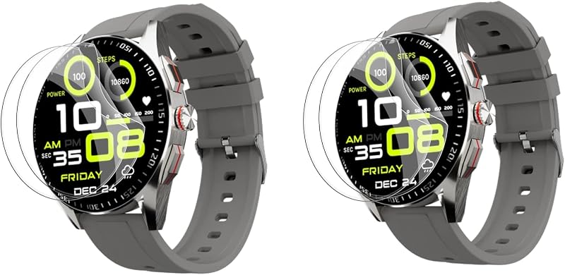 Wisely |Pack 4| For Fire Boltt Invincible Plus SmartWatch Screen Guard Scratch Guard Full Screen Protector Compatible for ...