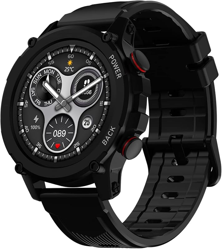 Maxima Max Pro X4+ Rugged Bluetooth Calling Smart Watch 1.32" Round Always on Premium Display with 360x360 px Resolution, ...
