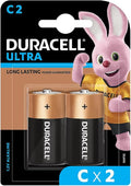 Duracell Ultra Alkaline C Battery, 2 pcs