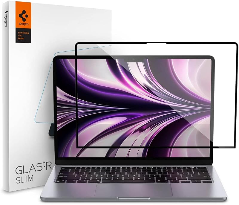 Spigen Full Coverage Tempered Glass Screen Protector Guard for MacBook Air 13.6 inch (M2, 2022) - 1 Pack