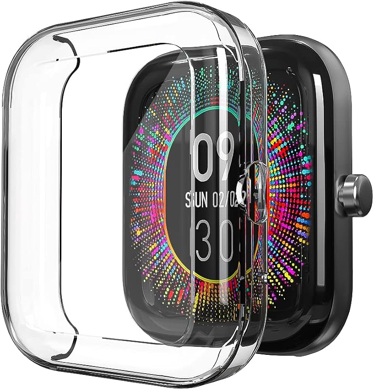 Sounce Watch Case for Smartwatches Compatible with Fire-Boltt Dazzle Tempered Glass Screen Protector, HD Clear Touch Sensi...