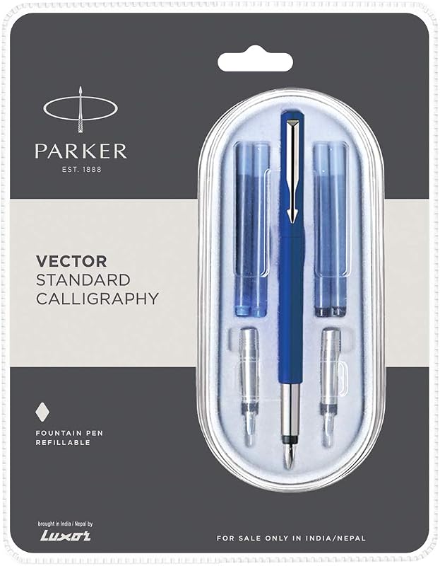Parker Vector Standard Calligraphy CT Fountain Pen (Blue)