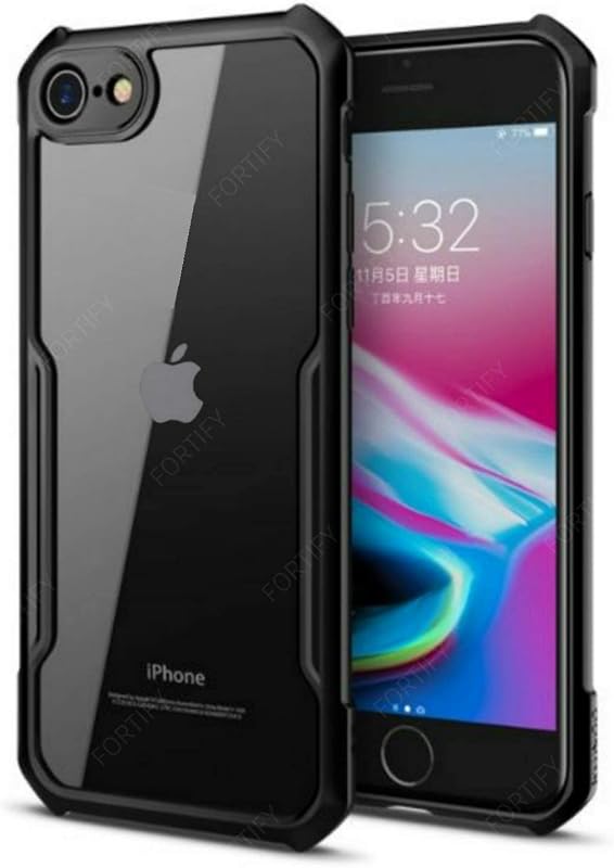 Amazon Brand - Solimo Thermoplastic Polyurethane, Plastic Transparent Black Bumper Case Hard Back & Soft Bumper Cover for ...