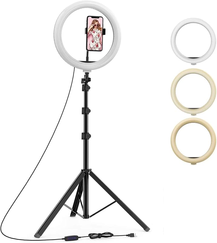 YOZTI 10" LED Ring Light with 7 Feet Long Tripod Stand (84 Inch) Combo for Tiktok MX Instagram Reels YouTube Video Shootin...