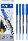 Doms 0.6 Gl Ball Point Pen - Blue Ink (Pack of 80)