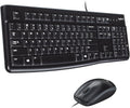 Logitech MK120 Wired USB Keyboard and Mouse Set for Windows, Optical Wired Mouse, Full-Size Keyboard, USB Plug-and-Play, C...