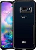 Amazon Brand - Solimo Acrylic 360 Protection Border Back Cover for LG G8X ThinQ (Black)