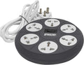 Standlast Extension Board Cord 10 AMP 240V 6-Socket Surge Protector Multi Plug Spike Guard with 1.8 Meter Cord-Grey