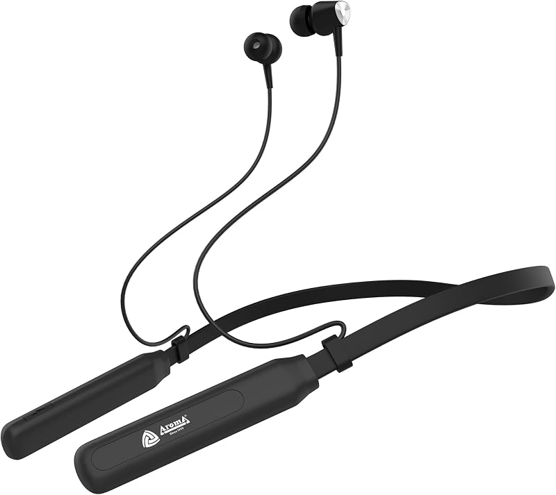 Aroma® NB119 Belief Bluetooth Wireless Headset In Ear Neckband with Long Lasting Playtime 48 Hr,Smart Voice Assistant,Ultr...