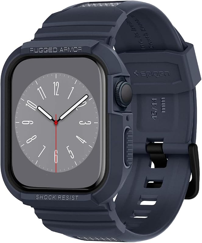 Spigen Rugged Armor Pro Case & Strap for Apple Watch Series 8 / 7 (45mm) | SE2 / 6 / SE / 5 / 4 (44mm) - Chacoal Gray (Wat...