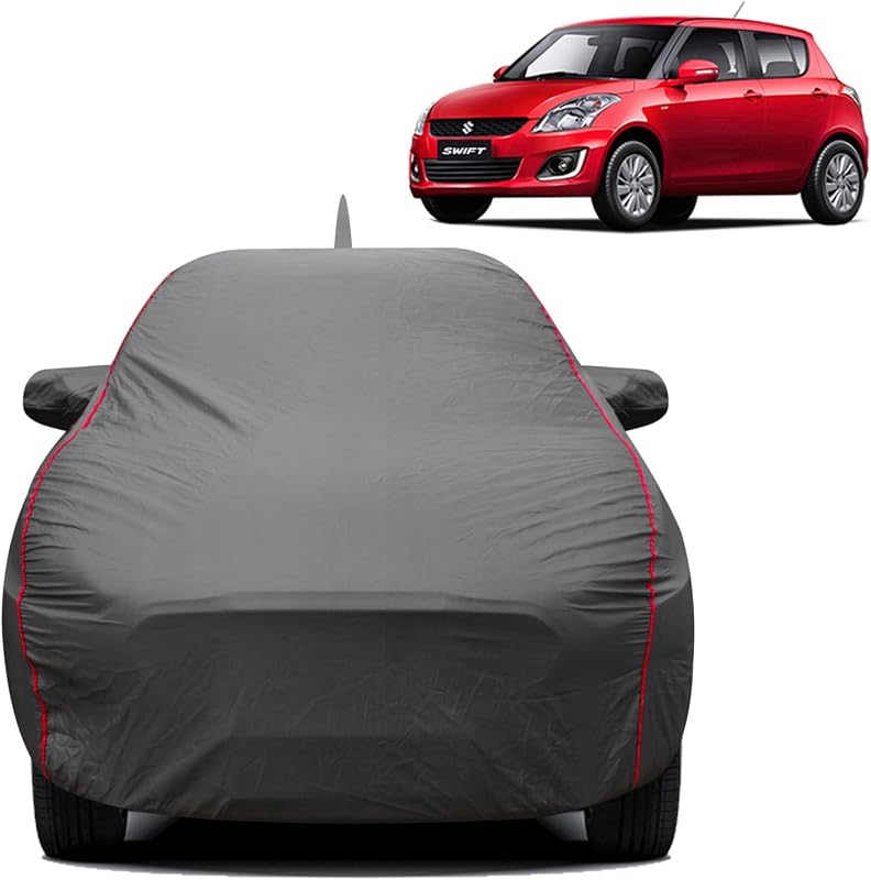Fabtec Car Body Cover Compatible with Maruti Swift (2012-2017) with Mirror & Antenna Pockets (Heavy Duty, Full Sized, Trip...