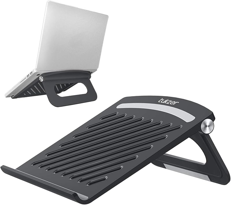Tukzer Portable Foldable Tabletop Laptop Stand Lapdesk, Notebook Riser Stand, Ventilation for Cooling, Compatible with Lap...