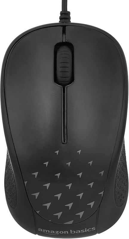 Amazon Basics Wired Mouse, 1000 DPI Optical Sensor Tracking, Standard Control 3-Button & 1 Scroller | USB 2.0 Mice Compati...
