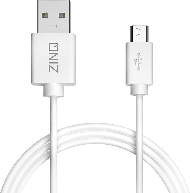 Zinq Technologies Super Durable Micro to USB 2.0 Round Cable with High Speed Charging, Quick Data Sync and PVC Connectors ...