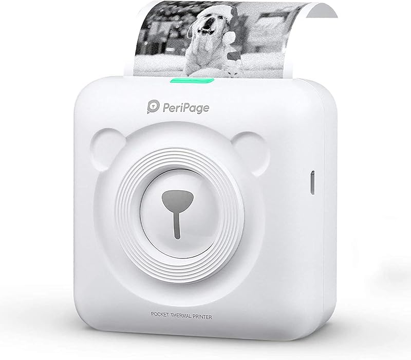 Riitek PeriPage Mini Pocket Printer; Wireless Bluetooth Portable Thermal Printer with Paper Roll for Picture, Label, Memo,...