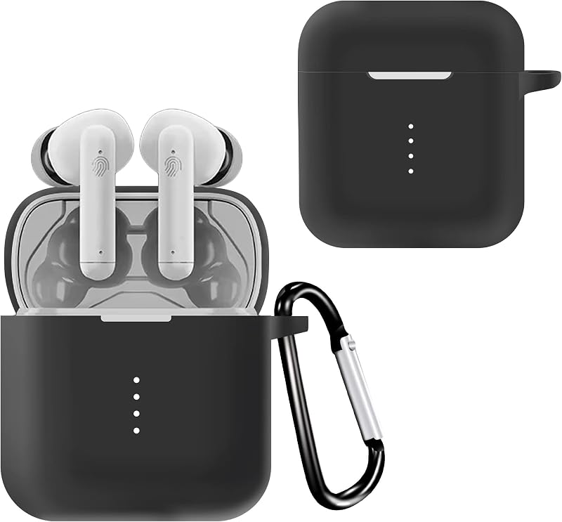 AJM 360 Protection Shockproof Design Soft Rubberised Case with Keychain for Boat Airdopes 141 (Only Case) Black headphone