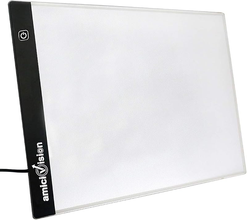 amiciVision LED Lighted Tracing Board A4 Size Drawing Board with Brightness Controlled Touch Button and 1.5m USB Cable