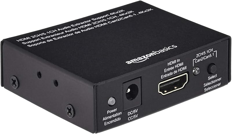 Amazon Basics 4K HDMI to HDMI and Audio (RCA Stereo or Spdif) Extractor Converter (Supports Apple TV, Fire TV and Blue-Ray...