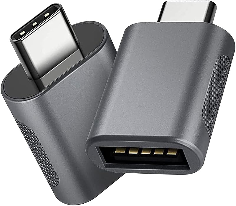 Oxlaw USB C to USB A Adapter (Pack of 2) USB C Male to USB3 Female Adapter Compatible with MacBook Pro 2021 iMac iPad Mini...