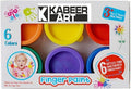 KABEER ART Set of 6 Non Toxic Finger Paint Bottles 30ml with Smooth, Mixable, Easy to Wash And Dry Paints for Kids