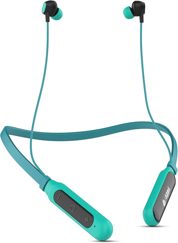 Aroma NB128 Grace 24 Hours Playing Time | Deep Bass | Made in India | Neckband Earphone Bluetooth Headset (Green)