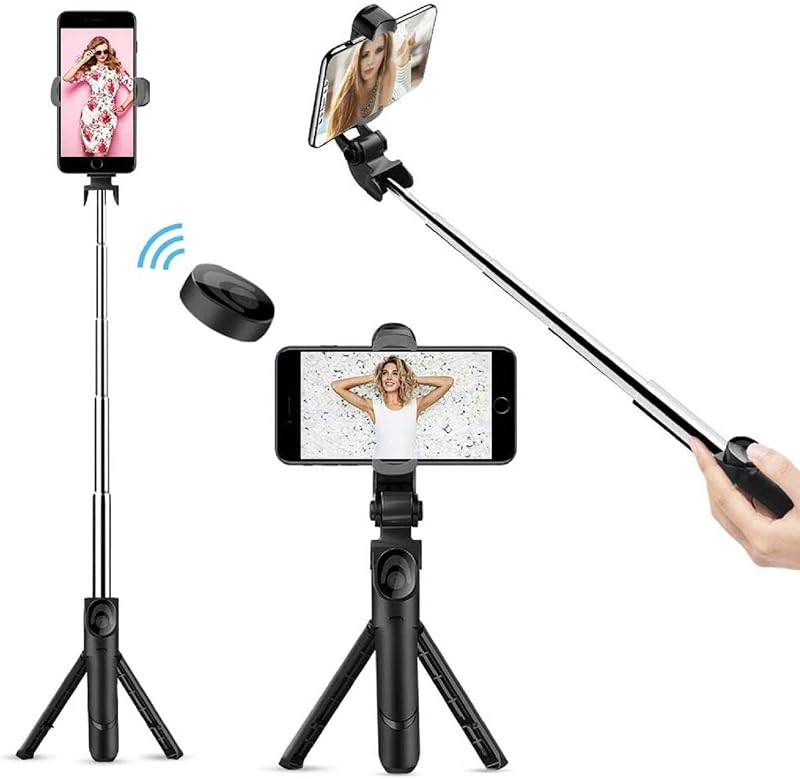 Vrachos Bluetooth Extendable Selfie Stick with Wireless Remote, Adjustable and Rotatable Design Portable and Compatible fo...